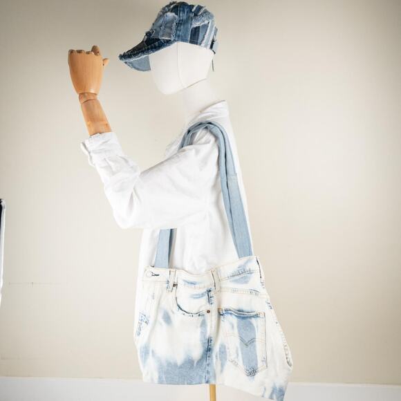Upcycled denim levis tote bag - Picture 2 of 8